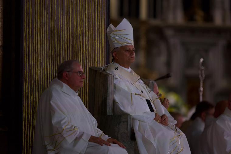 Pope Leo XIV celebrates Mass at the Cathedral of St. Stephen in Metz, France, on Sept. 28, 2026.