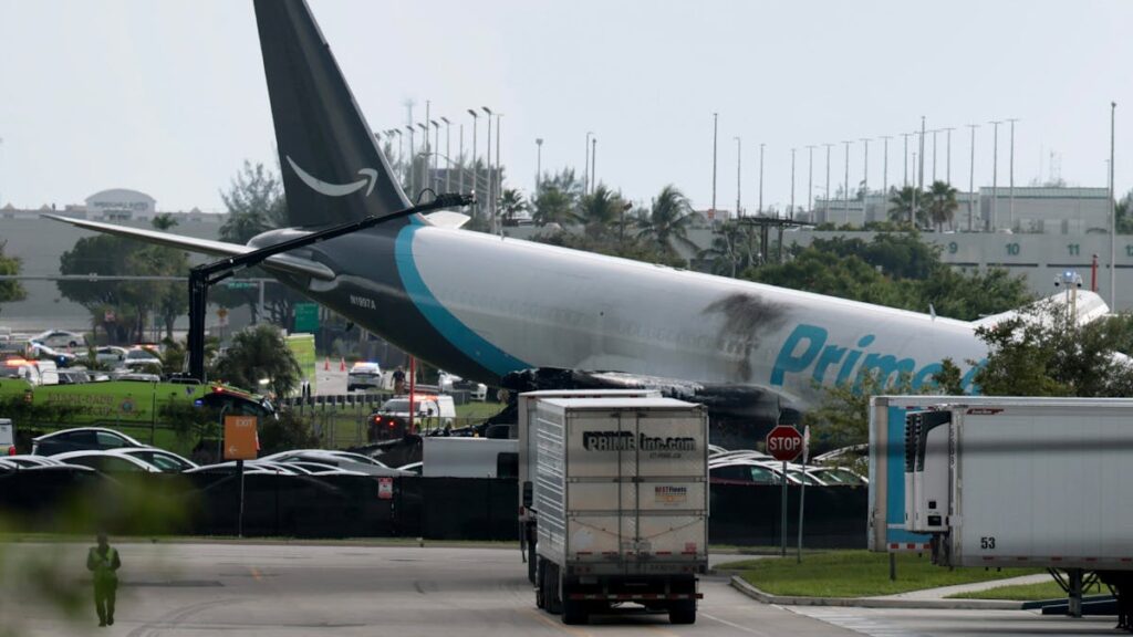 Amazon Cargo Jet Skids Off Runway, Bursts Into Flames Outside Miami Airport