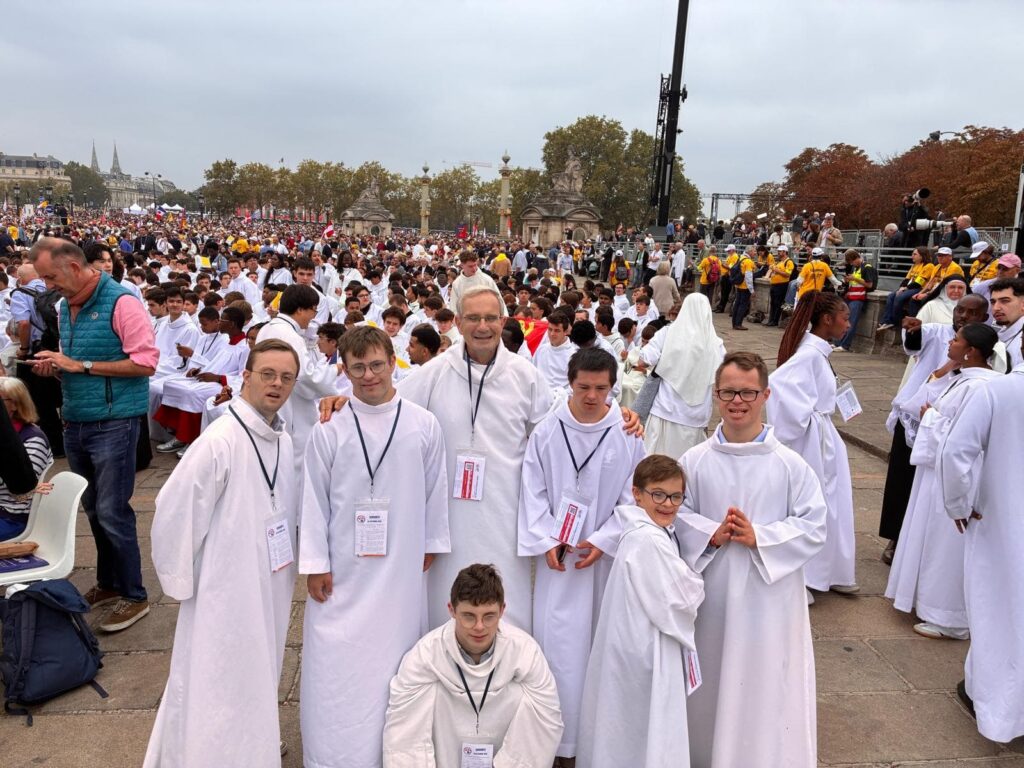 All six young men were so excited to take part in the papal trip in Paris.